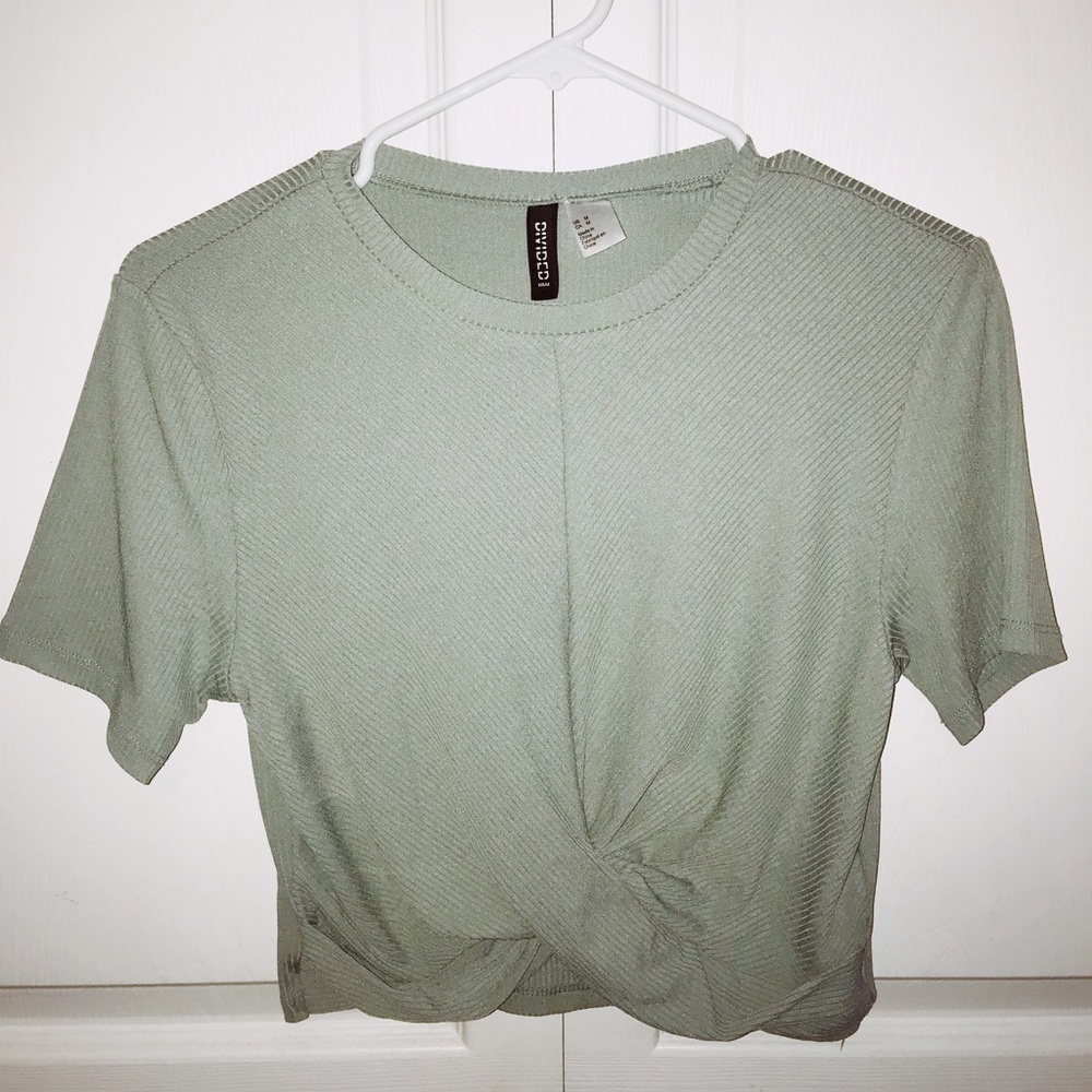 mint green crop top